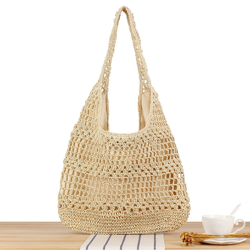 Large Capacity Hand-woven Simple Holiday Shoulder Bag