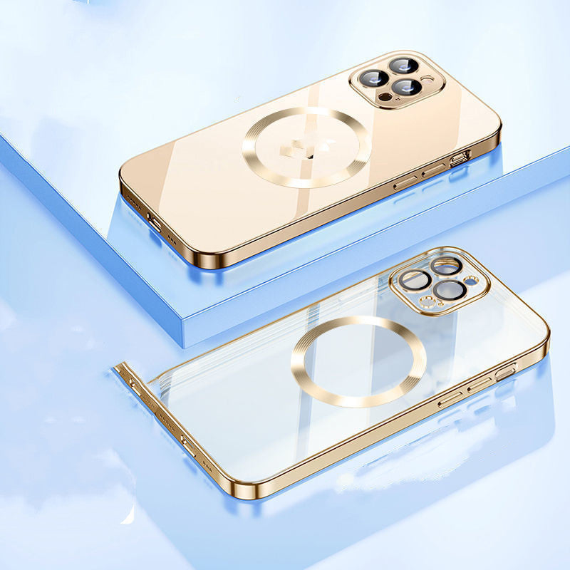 Electroplating Magnetic Mobile Phone Case Comes With Lens Film