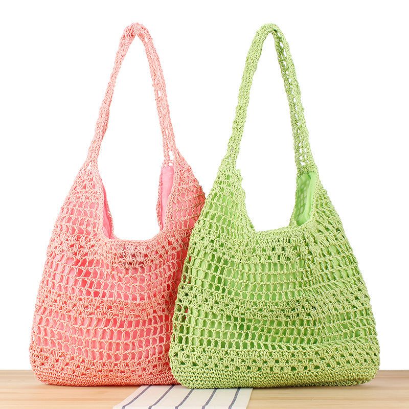 Large Capacity Hand-woven Simple Holiday Shoulder Bag