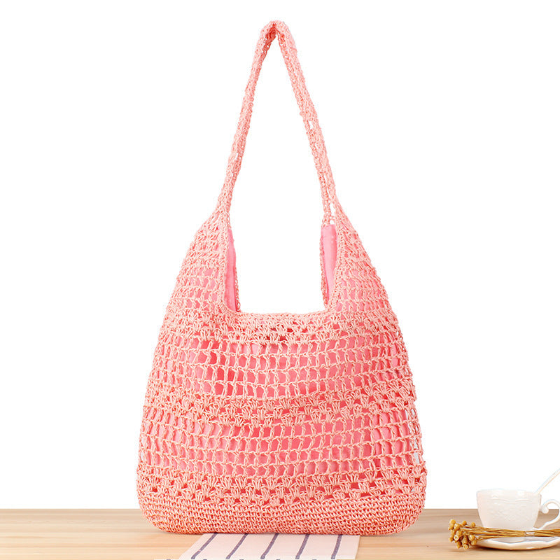 Large Capacity Hand-woven Simple Holiday Shoulder Bag