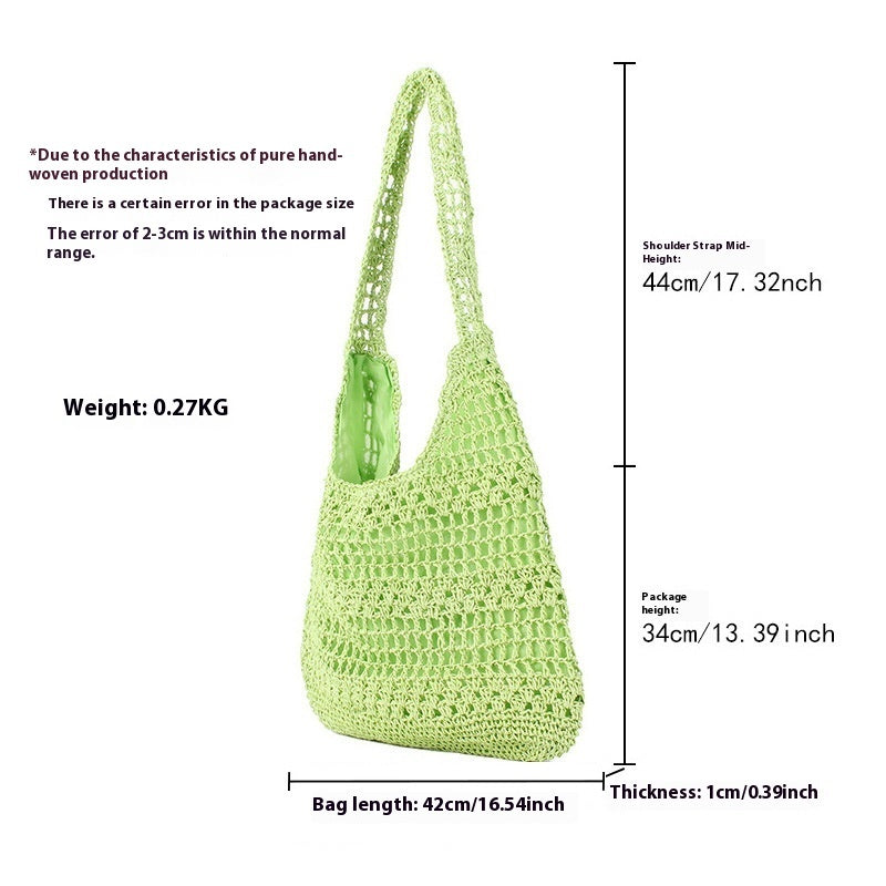 Large Capacity Hand-woven Simple Holiday Shoulder Bag