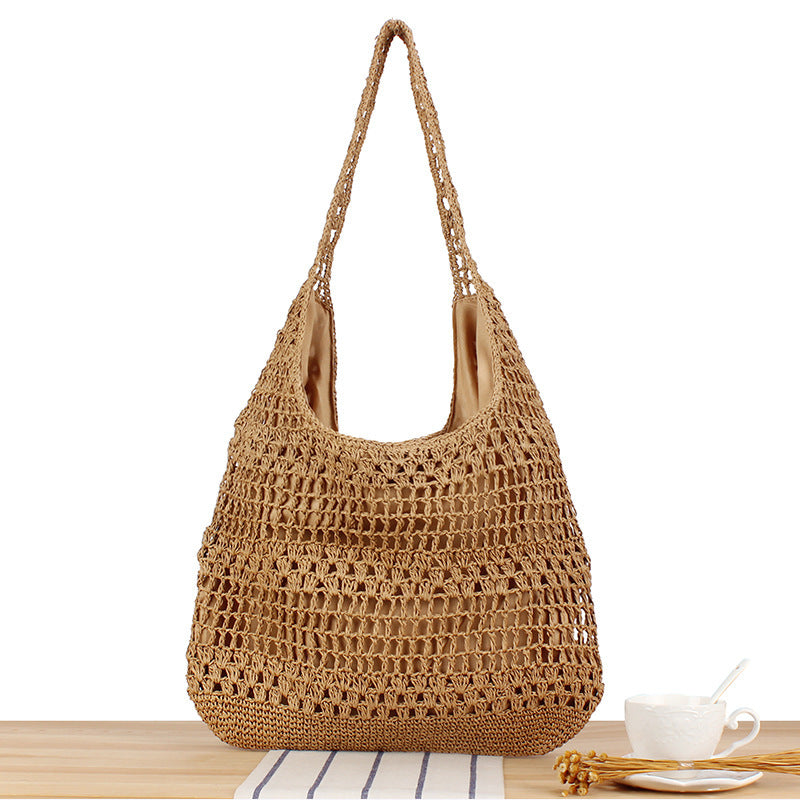 Large Capacity Hand-woven Simple Holiday Shoulder Bag