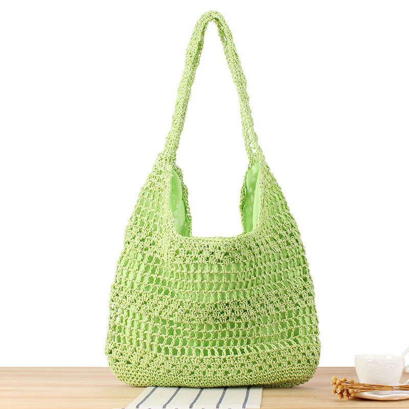 Large Capacity Hand-woven Simple Holiday Shoulder Bag