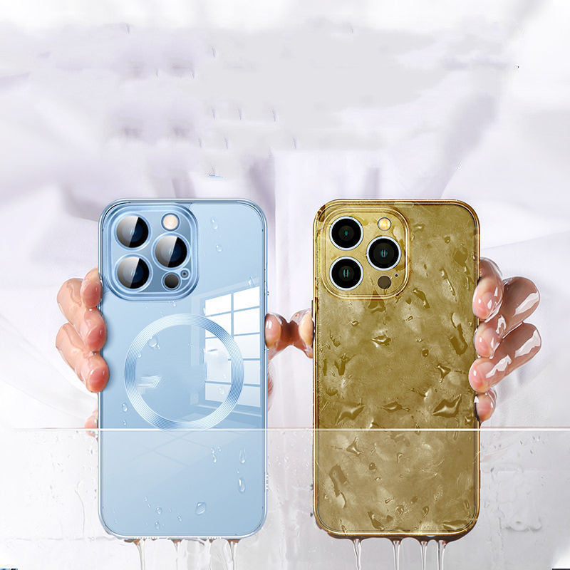 Electroplating Magnetic Mobile Phone Case Comes With Lens Film